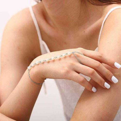 Silver Pearl Bracelet 