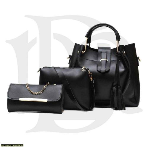3 PIECE LEATHER BAG SET FOR WOMEN 