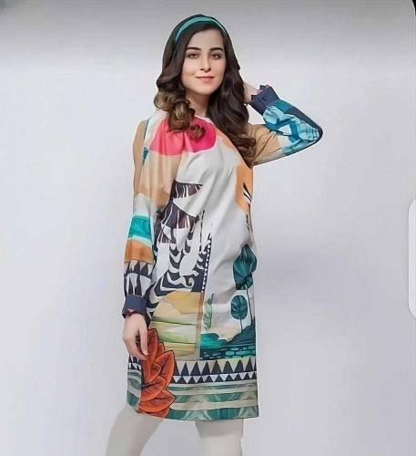 1pc women's unstitched Swiss lawn printed shirts 