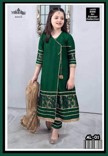 Charming girls 3 PC embroidery lawn suit