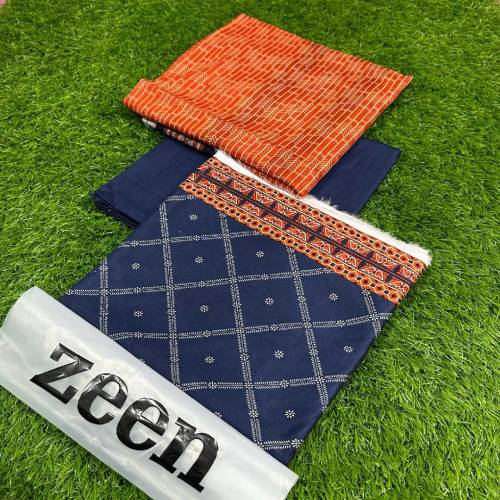 Lawn 3pcs woman unstitched suit 
