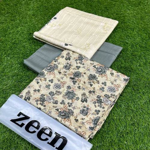 Lawn 3pcs woman unstitched suit 