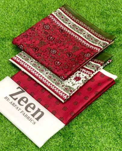 Lawn 3pcs woman unstitched suit 