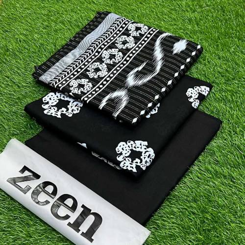 Lawn 3pcs woman unstitched suit 