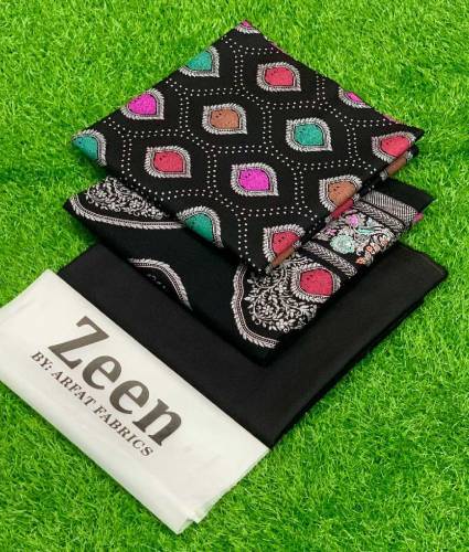 Lawn 3pcs woman unstitched suit 