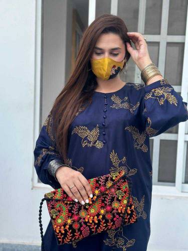 2pc women's stitched Swiss lawn suit