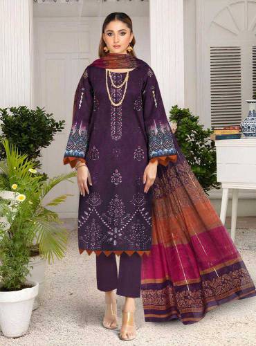  3 Pcs Women's Unstitched Lawn E