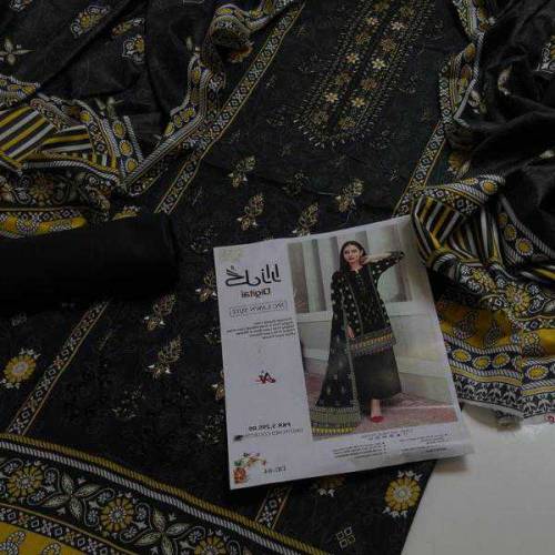 3 Pcs Women's Unstitched Embroidered Suit