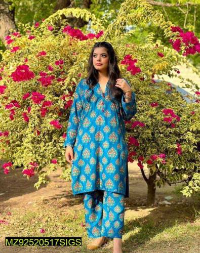 2 PCs Women Stitched suit 