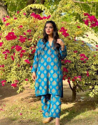 2 PCs Women Stitched suit 