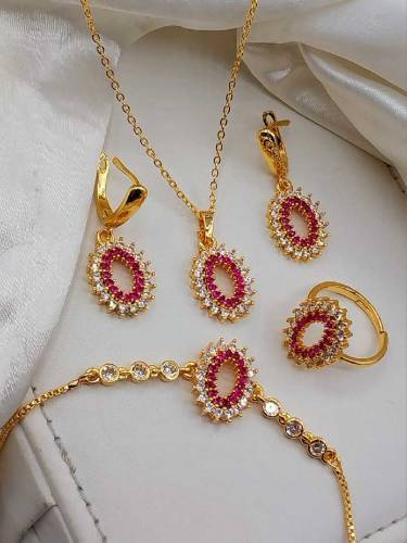 *China gold plated locket set 