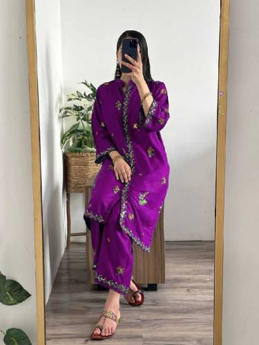 2pc women's stitched embroidered dress 