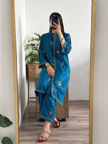 2pc women's stitched embroidered dress 