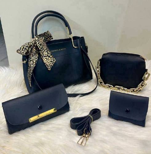 Charles and Kieth 4 Piece Set With Acrylic Cloud Bag With Acrylic Chai