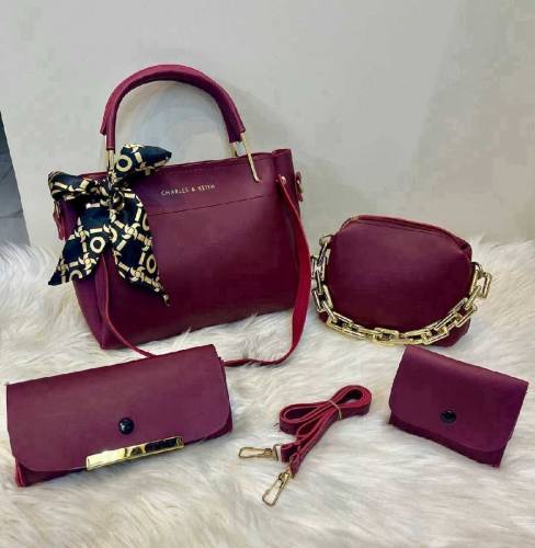 Charles and Kieth 4 Piece Set With Acrylic Cloud Bag With Acrylic Chai