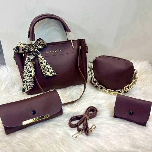 Charles and Kieth 4 Piece Set With Acrylic Cloud Bag With Acrylic Chai