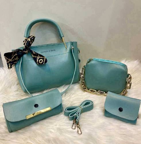 Charles and Kieth 4 Piece Set With Acrylic Cloud Bag With Acrylic Chai