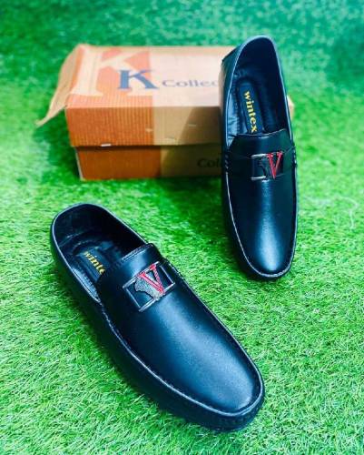 man stylish leather shoes