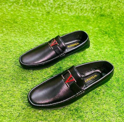 man stylish leather shoes