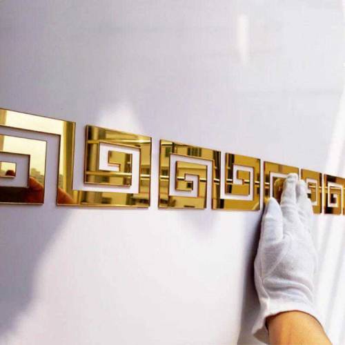 20 PC's Golden Acrylic Wall Adhesive Mirror 