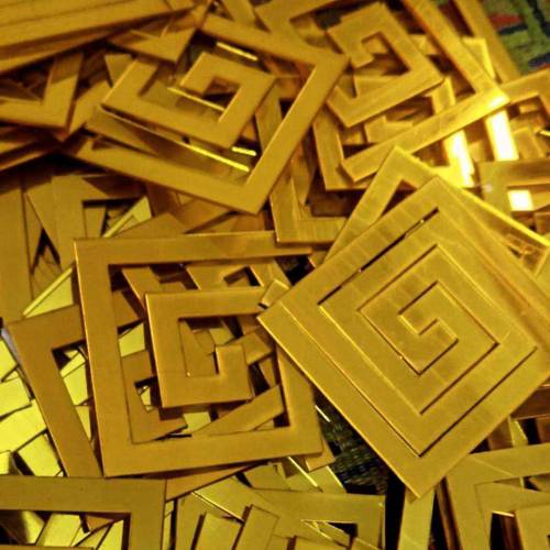 20 PC's Golden Acrylic Wall Adhesive Mirror 