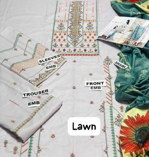 3 pcs Unstitched embroidery article 