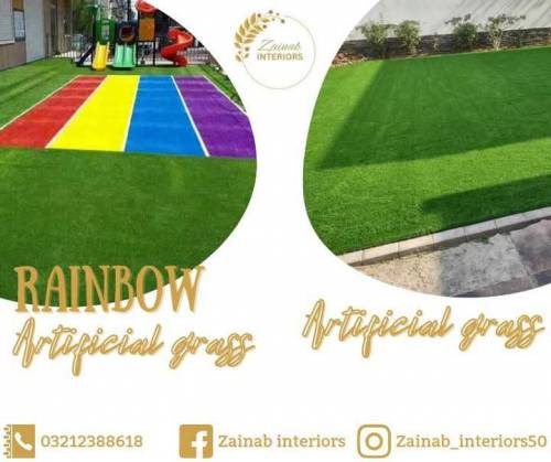 artificial grass and rainbow artificial grass 