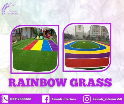 artificial grass and rainbow artificial grass 