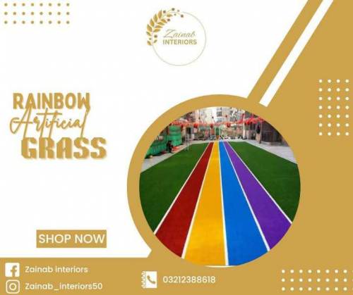 artificial grass and rainbow artificial grass 