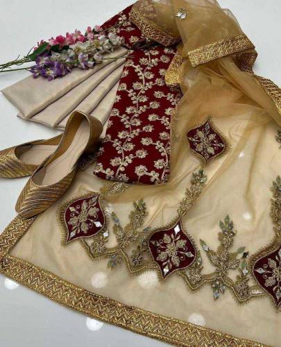 3 piece unstitch suit with free khusaa 