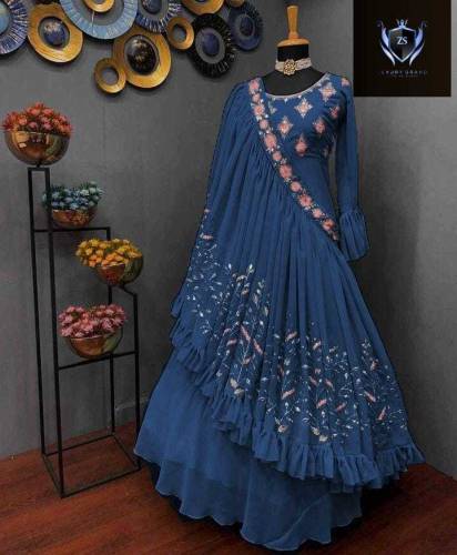 Fancy Maxi with fancy Embroidery touching+Miror  Duppatta stylish with