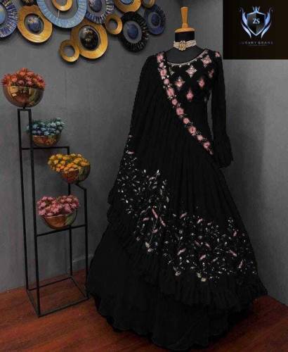 Fancy Maxi with fancy Embroidery touching+Miror  Duppatta stylish with
