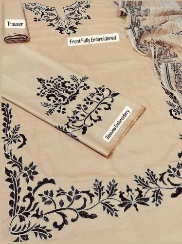 3 pcs women's unstitched printed suit 