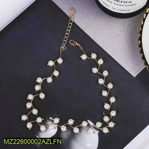 1pcs Alloy Gold Plated pearl stone choker