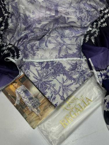Salina Regalia unstiched Lawn digital printed clothing 2024