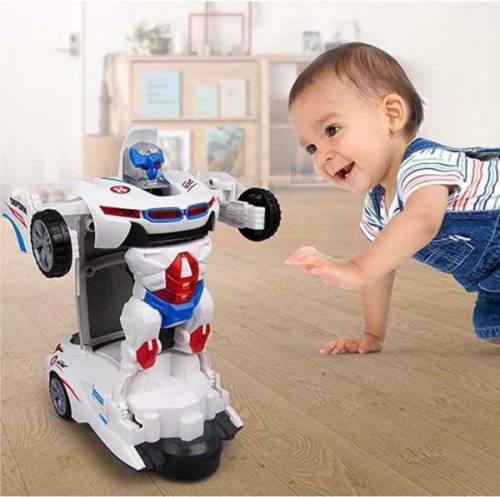 Robot Deform Car For Kids, Bump & Go Action 2 In 1 Robot Car Toy