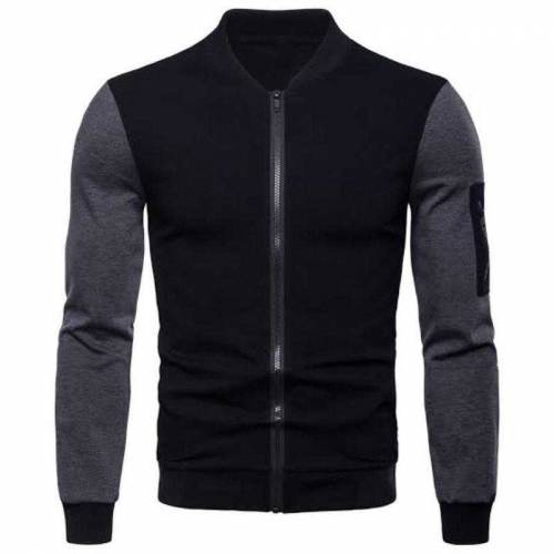 1 pc men's fit body fleece plain jacket-black 