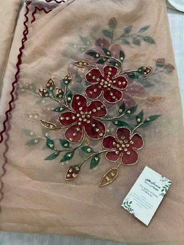 customized hand painted dupatta 