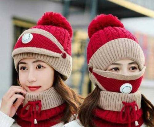 3pcs winter mask cap