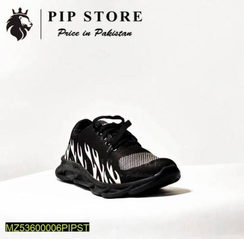 Man's Rubber Comfortable Joggers Black and White Shoes ( Delivery Free