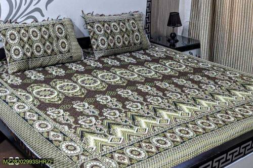 3 PCs Gultex Multani Embroidered Double Bedsheet