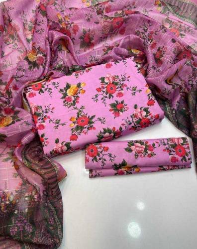 3pcs women un stitched Swiss priented suits