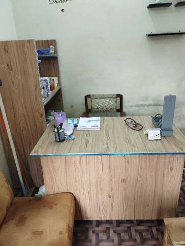 Two Office table+ chairs+ medicine dispensary rack+ cupboard 
