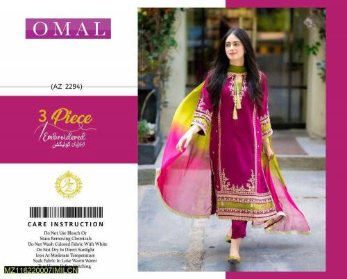 3pcs woman's Unstitched swiss lawn 