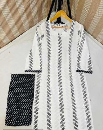 2 Pcs Women's Stitched Linen Block Printed Shirt and Trouser