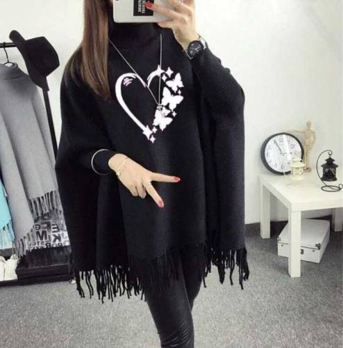 Women's Fleece Printed Poncho