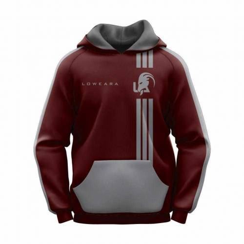 Unisex Printed Fleece Hoodie -1pc In Maroon 