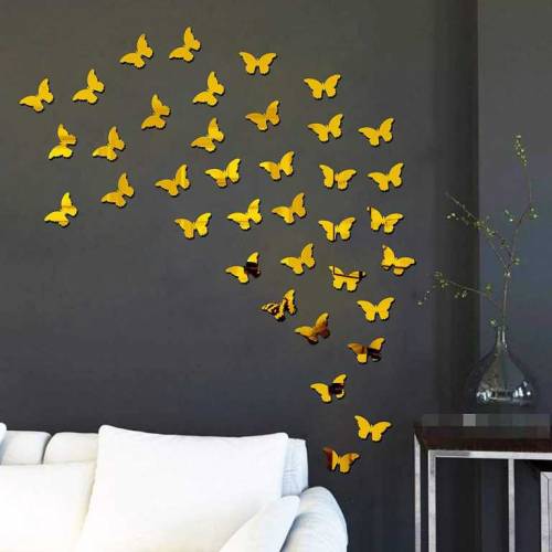 pack Of 30) 3d Acrylic Butterfly Wall Decoration Items For Home, Bedro