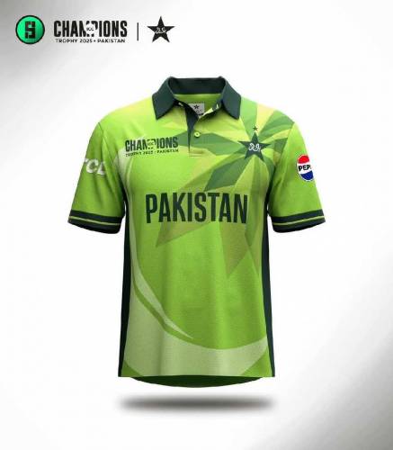 Pakistan Champion Trophy Shirt - 1 Pc in Green Colour