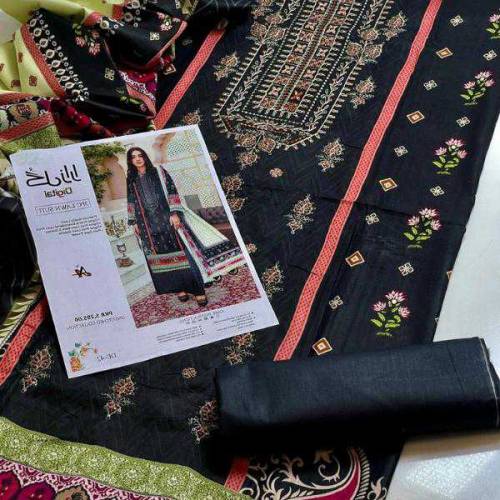 3 Pcs Women's Unstitched Embroidered Suit